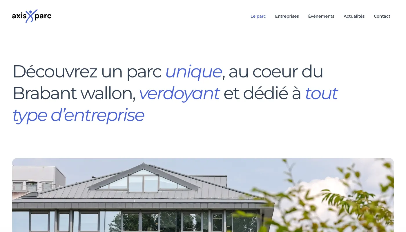 Capture d'écran desktop pour Axis Parc